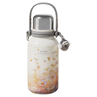 ZiVER吱味保温杯高颜值小雏菊大容量水杯子316钢婴儿外出冲奶水壶