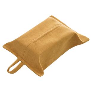 日式布艺纸巾盒简约客厅橙色餐桌纸巾套办公室桌面抽纸袋子可悬挂