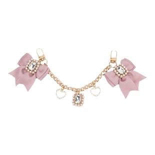 手作甜美日系可爱蝴蝶结水钻日系包包配件斜挎包痛包链条挂精致感