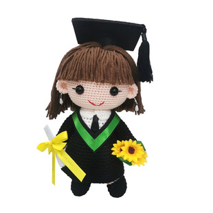 毕业公仔 娃娃订制 手工礼物送女生 学生订造 创意花束博士帽男生