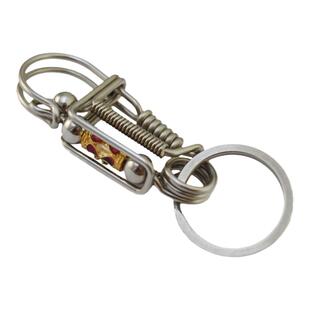 yaoskou不锈钢钥匙扣男士小鸟手工diy个性创意定制耐用腰挂汽车链