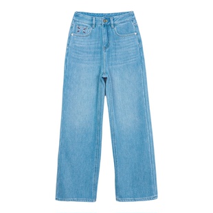 保暖厚绒！加绒加厚高腰阔腿牛仔裤女冬季新款宽松垂顺直筒长裤子