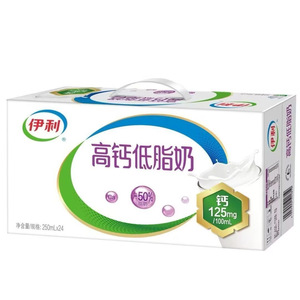 伊利高钙低脂奶250ml*24盒