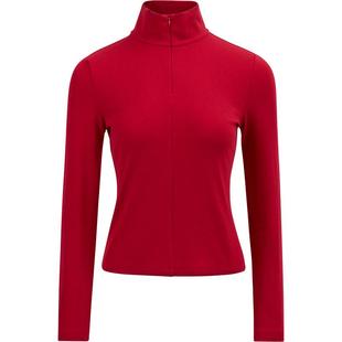 本来BENLAI女士新年红色立领半拉链正肩T恤衫2026春新款BNM460003