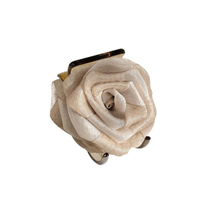 干枯玫瑰抓夹女发量少小号山茶花发夹半扎发鲨鱼夹高级感花朵头饰