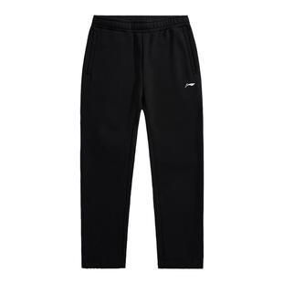 李宁新款男款秋冬针织运动卫裤羽毛球训练长裤束脚休闲裤黑色百搭