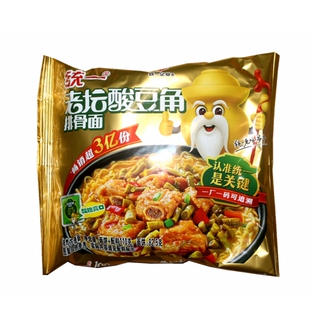 统一袋装方便面老坛酸豆角排骨面泡面速食面袋装早餐夜宵美食面