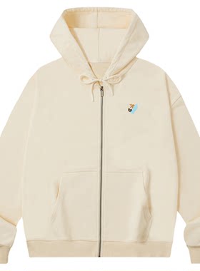 PSO Brand 男装女装可爱飞盘小狗连帽卫衣女款宽松长袖拉链外套潮