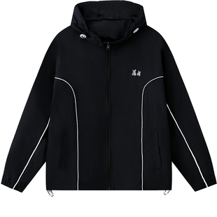 【UPF50+】ER反光条防晒衣2026夏季潮牌宽松美式简约休闲运动外套