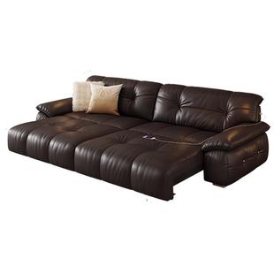 帕沙曼电动沙发床头层真皮意式轻奢复古客厅伸缩零靠墙多功能沙发