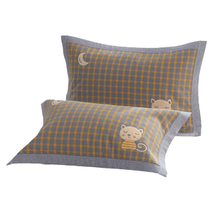 宽边纯棉纱布中号加厚枕套一对装透气吸汗枕头套40*60cm