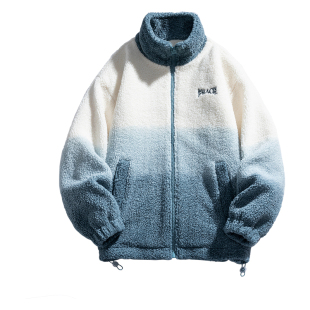NASACOOP冬季潮牌新款羽绒服外套男ins潮流设计感渐变羊羔绒上衣