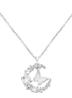 VIVIWELL×Kookiss【伴月蝴蝶】项链女S925银月亮小众设计高级感