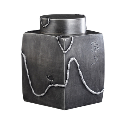 斑锡龙锡罐一修作品漠上茶仓