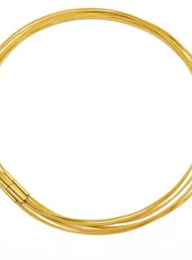 爆款项链绳6股金色锁骨链项圈不掉色钛钢女金丝万能颈圈吊坠挂绳