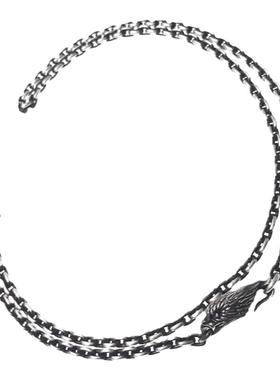 渡鸦专属纯银鹰头钩无缝焊接项链