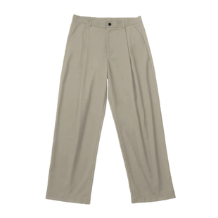 马克斯星球 韩系简约浅卡其色垂感西裤男高级感直筒宽松休闲长裤