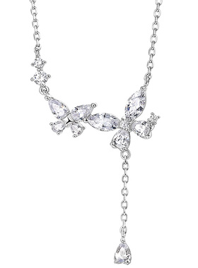 I Do&Co.星光蝴蝶项链女S925银高级锁骨链 生日礼物送女朋友