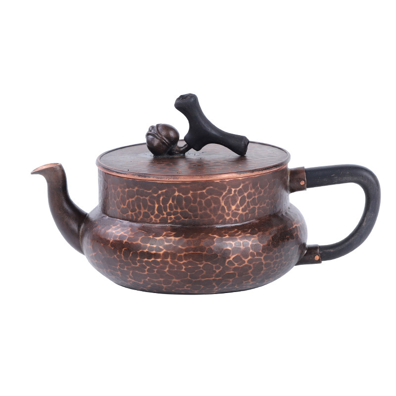 手工紫铜锤纹泡茶壶大容量