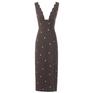 【奥莱】MAXRIENY复古宫廷连衣裙开衩裙子