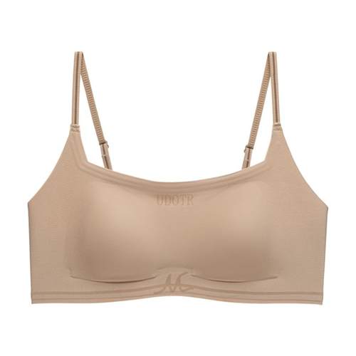 猫人隐形无痕内衣女夏薄款细肩带美背吊带背心胸大显小运动文胸罩