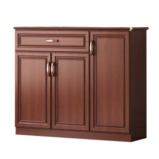 新中式铝合金鞋柜家用门口胡桃色阳台防水防晒储物柜可定制隔断柜