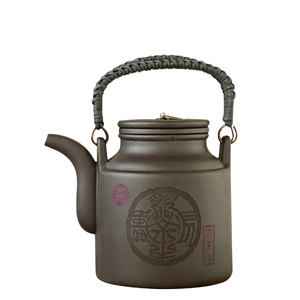 整套大号宜兴紫砂茶具套装大容量提梁壶带过滤内胆紫泥酒店泡茶壶