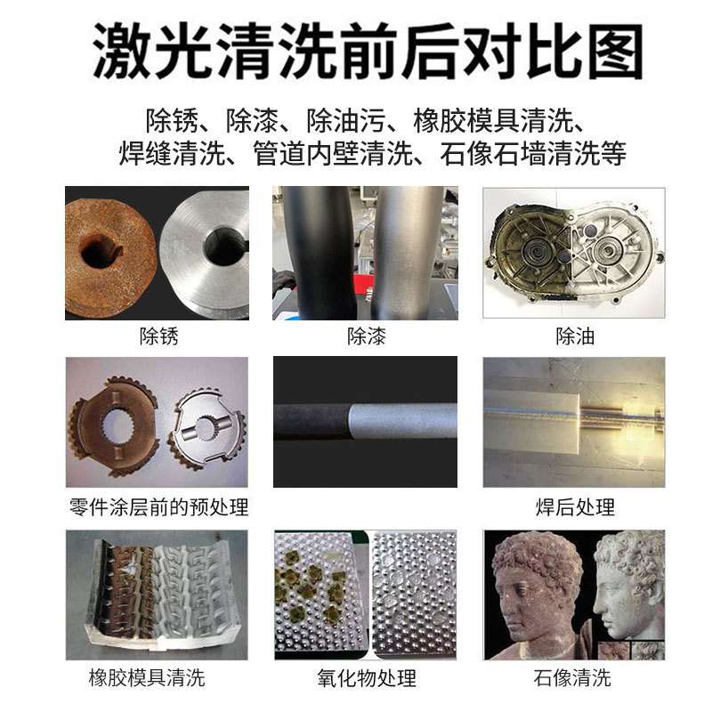 100w200w激光除锈清洗机行李箱便携式模具除锈除油脉冲激光清洗机