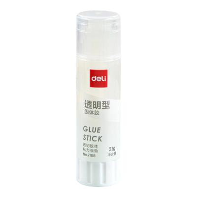 得力透明固体胶强力粘粘棒