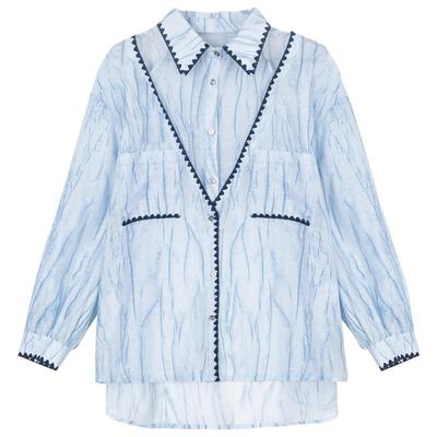 KEIKO天丝微透朦胧琉璃感衬衫