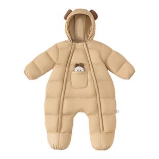 婴儿羽绒服连体衣宝宝外出保暖衣服女宝冬装小月龄男宝羽绒外出服