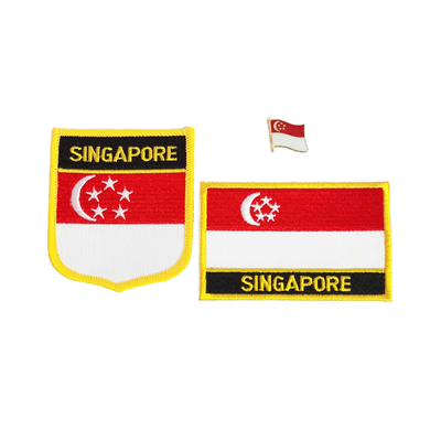 singapore新加坡国旗布贴背胶