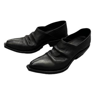 复古褶皱皮鞋尖头粗跟巫师鞋女单鞋乐福鞋穆勒鞋休闲男女勃肯皮鞋