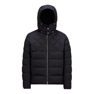 代购蒙口Cecaud菱格拼接连帽哑光短款羽绒服鹅绒男款户外夹克外套