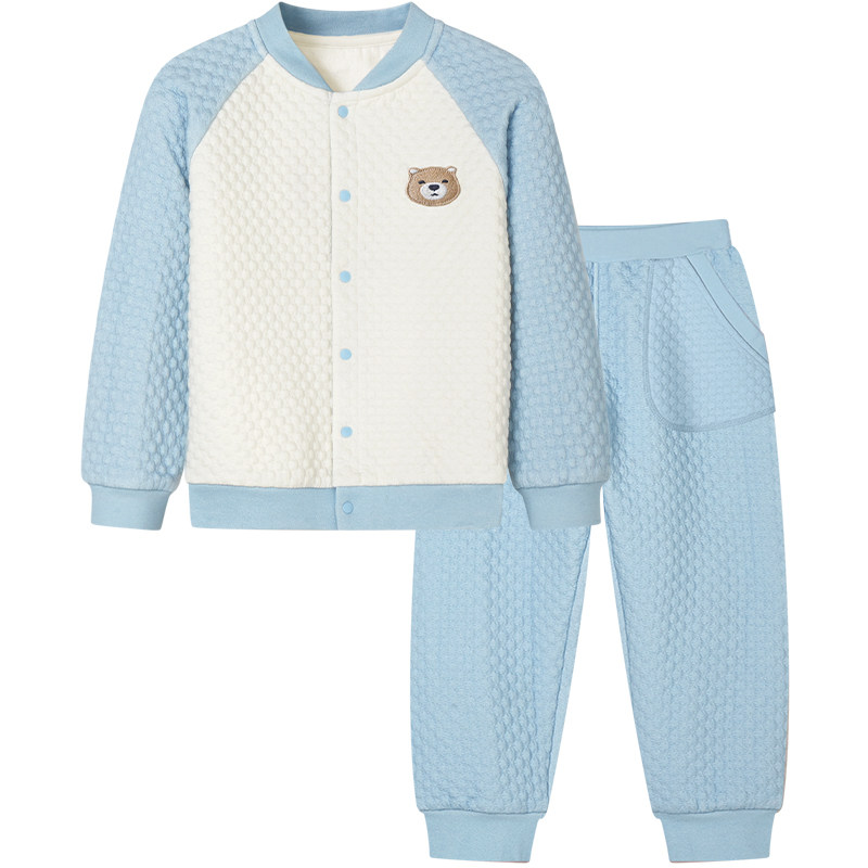 ibaby×outlast太空舱恒温小奶泡四面弹空气层家居服套装儿童
