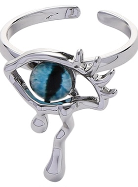 恶魔之眼戒指女原创设计轻奢复古简约小众食指环气质百搭中性风