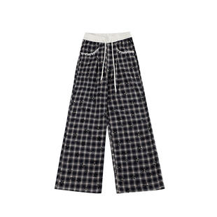 【买一送一】美式星星印花休闲裤女春秋新款小个子垂感爵士舞裤子