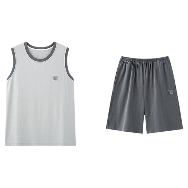 芬腾可安睡衣男款男士夏季棉绸2026新款背心夏款大码家居服套装夏