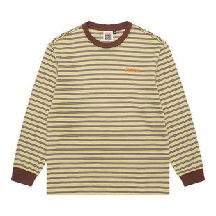 VISION童装 美式复古宽松落肩撞色条纹长袖T恤男女儿童25秋季新款