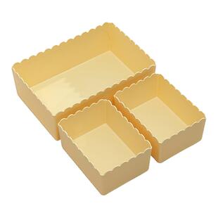 奶油风桌面收纳盒台面抽屉化妆品整理盒波浪首饰杂物置物盒收纳筐