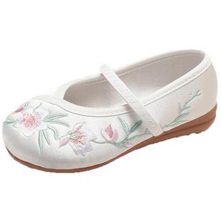 女童汉服鞋古装儿童绣花鞋老北京布鞋国风小女孩公主古风唐装鞋子