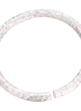 9999足银捶打花纹女实心纯银手镯