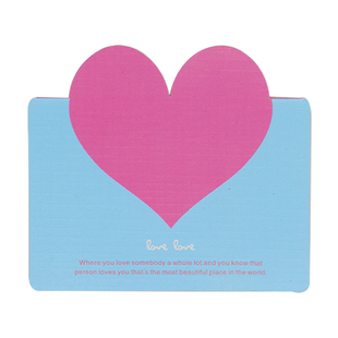 韩国创意爱心小贺卡中秋卡片心形生日定制可手写带信封