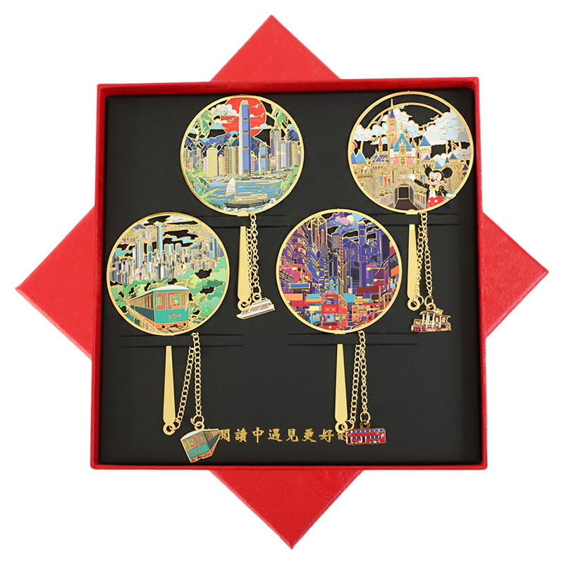 （有版权）香港金属书签维多利亚港迪士尼夜香港文创礼品定制刻字