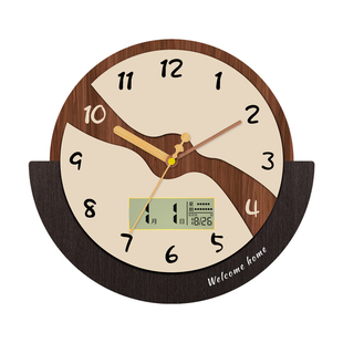 奶油风中古钟表挂钟现代简约客厅新款创意静音家用高级感挂墙时钟