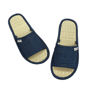 竹席竹拖鞋竹编女居家木地板室内男亚麻夏静音布艺布底凉拖鞋草席