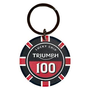 凯旋摩托车钥匙扣陶瓷筹码挂件好幸运挂饰lucky TRIUMPH keychain