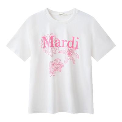 MARDI官方正品三花雏菊百合印花纯棉短袖T恤宽松百搭上衣女2025夏