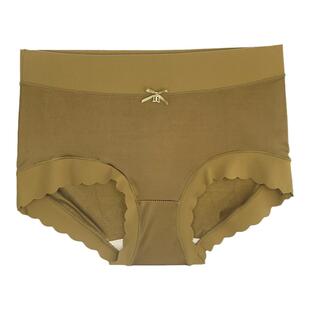 内裤女士高腰微收腹轻奢无痕冰丝缎面日系少女三角裤头大码底裤