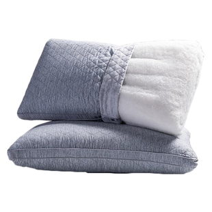 整张热熔棉枕头枕芯一对装不塌陷艾草针织棉成人高档护颈枕芯一个